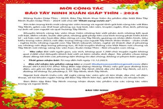 Mời cộng tác Báo Tây Ninh Xuân Giáp Thìn - 2024