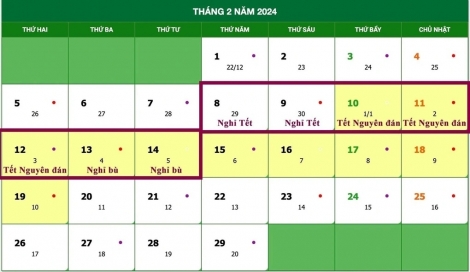 UBND tỉnh: Thông báo lịch nghỉ Tết Âm lịch và Quốc khánh năm 2024