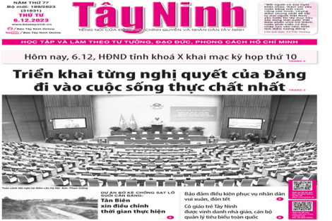 Điểm báo in Tây Ninh ngày 06.12.2023