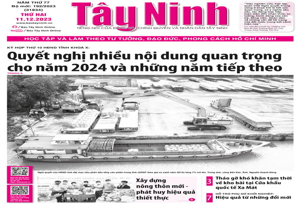 Điểm báo in Tây Ninh ngày 11.12.2023