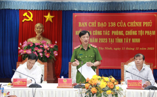 Thứ trưởng Bộ Công an: Kiểm tra công tác phòng, chống tội phạm trên địa bàn tỉnh Tây Ninh