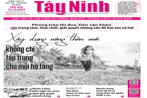 Điểm báo in Tây Ninh ngày 15.12.2023