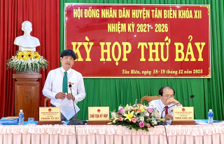 Kỳ họp thứ 7 HĐND huyện Tân Biên: Thông qua 7 Nghị quyết quan trọng