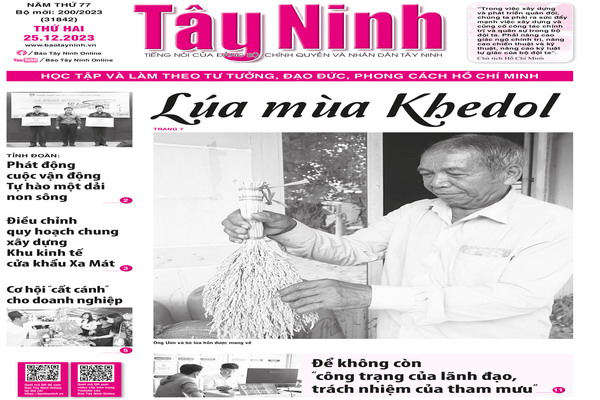 Điểm báo in Tây Ninh ngày 25.12.2023