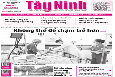 Điểm báo in Tây Ninh ngày 29.12.2023