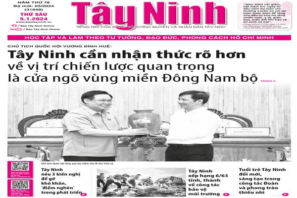 Điểm báo in Tây Ninh ngày 05.01.2024