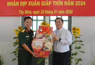 Bộ CHQS tỉnh Tây Ninh: Gặp mặt, giao lưu với linh mục các giáo xứ nhân dịp Xuân Giáp Thìn năm 2024