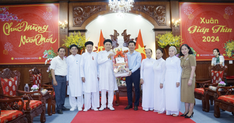 Hội thánh Cao Đài Toà thánh Tây Ninh thăm, chúc tết lãnh đạo Tỉnh uỷ Tây Ninh