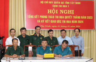 Cụm thi đua số 1 Bộ Chỉ huy Quân sự tỉnh Tây Ninh hoàn thành xuất sắc nhiệm vụ năm 2023