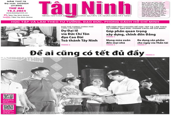 Điểm báo in Tây Ninh ngày 19.2.2024