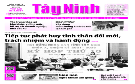 Điểm báo in Tây Ninh ngày 23.2.2024