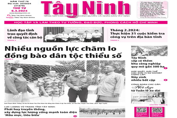 Điểm báo in Tây Ninh ngày 06.3.2024