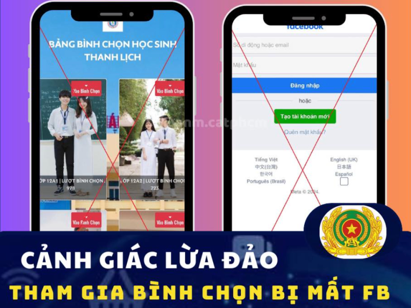 Công an TP HCM cảnh báo thủ đoạn đánh cắp tài khoản Facebook