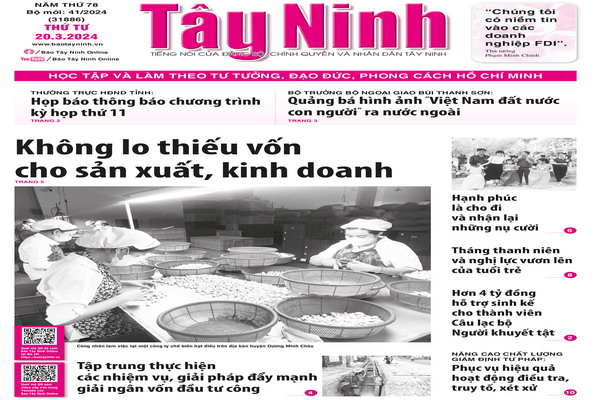 Điểm báo in Tây Ninh ngày 20.3.2024