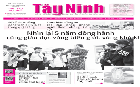 Điểm báo in Tây Ninh ngày 29.03.2024