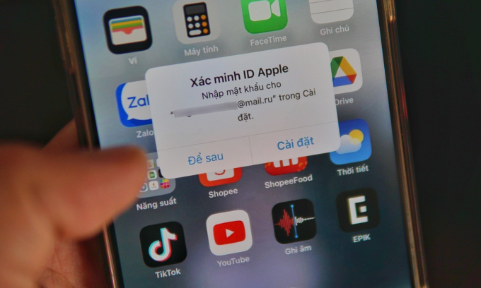 Thông báo 'xác minh ID Apple' gây hoang mang