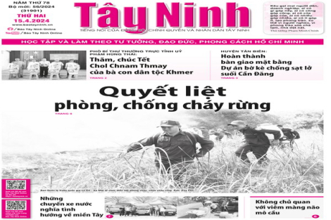 Điểm báo in Tây Ninh ngày 15.04.2024