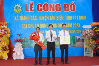 Tân Biên: Lễ công bố xã Thạnh Bắc đạt chuẩn nông thôn mới năm 2023