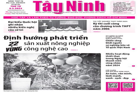 Điểm báo in Tây Ninh ngày 08.05.2024