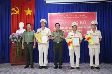 Công an Tây Ninh điều động 4 phó trưởng công an cấp huyện