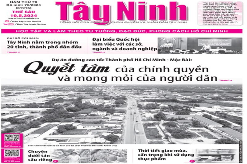 Điểm báo in Tây Ninh ngày 10.05.2024