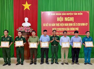Tân Biên: Sơ kết 5 năm thực hiện Nghị định của Chính phủ về khu vực phòng thủ