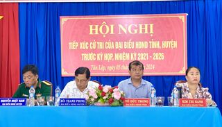 Chủ tịch UBMTTQ Việt Nam tỉnh tiếp xúc cử tri xã Tân Lập