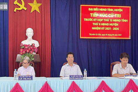 Phó Bí thư Tỉnh ủy Nguyễn Mạnh Hùng tiếp xúc cử tri Thị trấn Gò Dầu