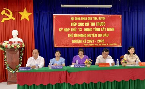Trưởng Ban Dân vận Tỉnh uỷ tiếp xúc cử tri xã Phước Thạnh (huyện Gò Dầu)