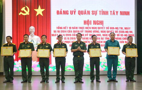 Đảng uỷ Quân sự tỉnh: Tổng kết 10 năm thực hiện Nghị quyết 689 của Quân uỷ Trung ương