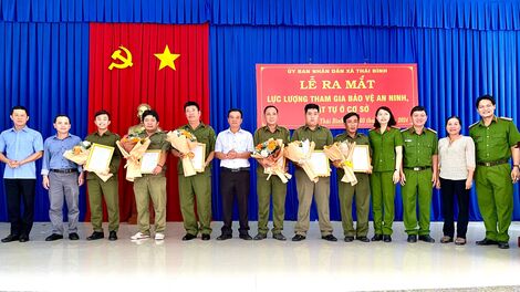 Xã Thái Bình: Ra mắt lực lượng tham gia bảo vệ an ninh trật tự ở cơ sở