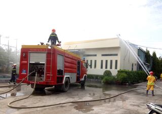 Thị xã Trảng Bàng thực tập phương án chữa cháy và cứu nạn, cứu hộ tại doanh nghiệp