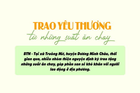 Trao yêu thương từ những suất ăn chay