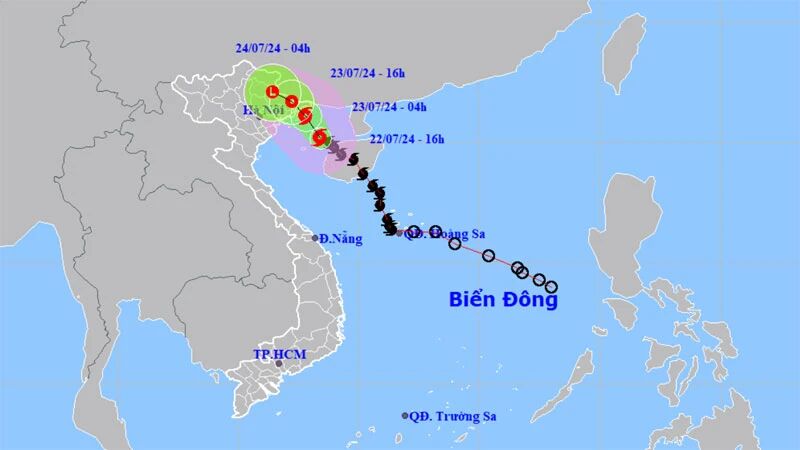 Bão giật cấp 13, cách Quảng Ninh-Hải Phòng khoảng 170km