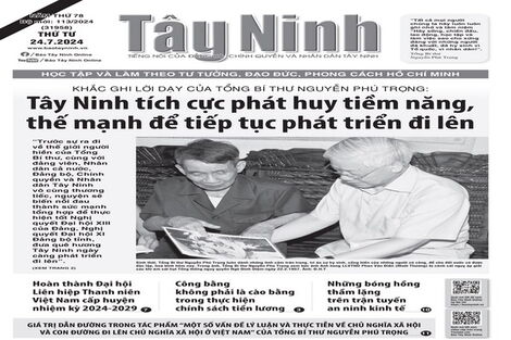 Điểm báo in Tây Ninh ngày 24.7.2024