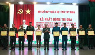 Bộ CHQS tỉnh: Phát động thi đua chào mừng 80 Ngày thành lập Quân đội nhân dân Việt Nam