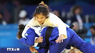 Olympic 2024: Gặp đối thủ quá mạnh, võ sỹ judo Hoàng Thị Tình thua ngay vòng đầu