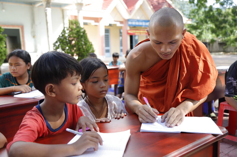 Lớp học chữ Khmer ở Thạnh Đông