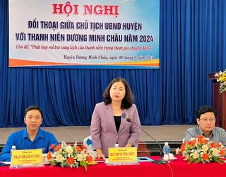 Chủ tịch UBND huyện Dương Minh Châu đối thoại với thanh niên