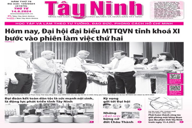 Điểm báo in Tây Ninh ngày 14.08.2024