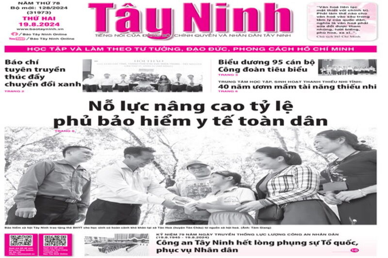 Điểm báo in Tây Ninh ngày 19.08.2024