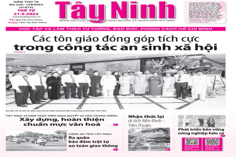 Điểm báo in Tây Ninh ngày 21.08.2024