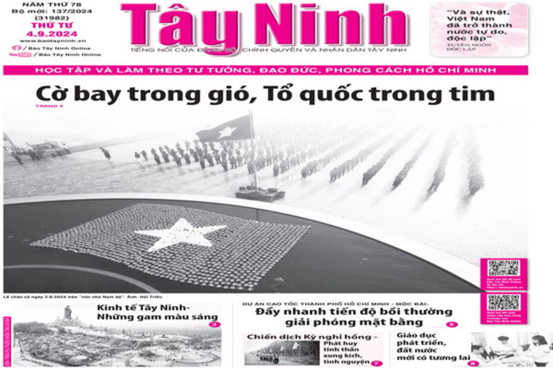 Điểm báo in Tây Ninh ngày 04.09.2024