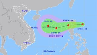 Xuất hiện áp thấp nhiệt đới giật cấp 9 gần Biển Đông