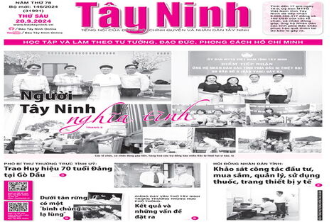 Điểm báo in Tây Ninh ngày 20.09.2024