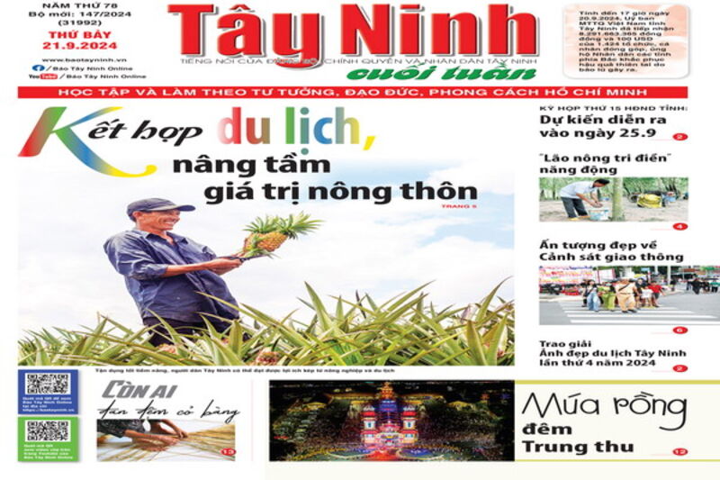 Điểm báo in Tây Ninh ngày 21.09.2024