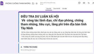 Tây Ninh: Điều tra dư luận xã hội về công tác lãnh đạo, chỉ đạo đấu tranh phòng, chống tham nhũng, tiêu cực, lãng phí