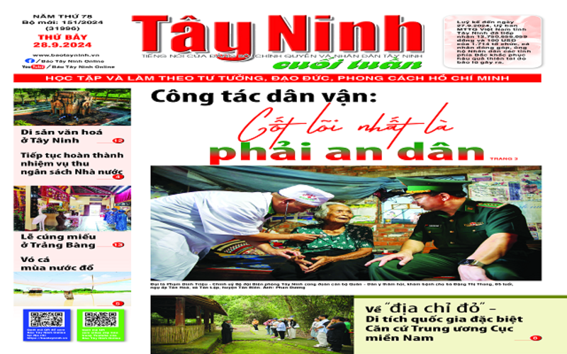 Điểm báo in Tây Ninh ngày 28.9.2024