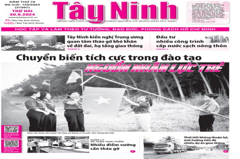 Điểm báo in Tây Ninh ngày 30.09.2024