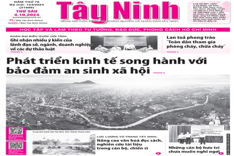 Điểm báo in Tây Ninh ngày 04.10.2024